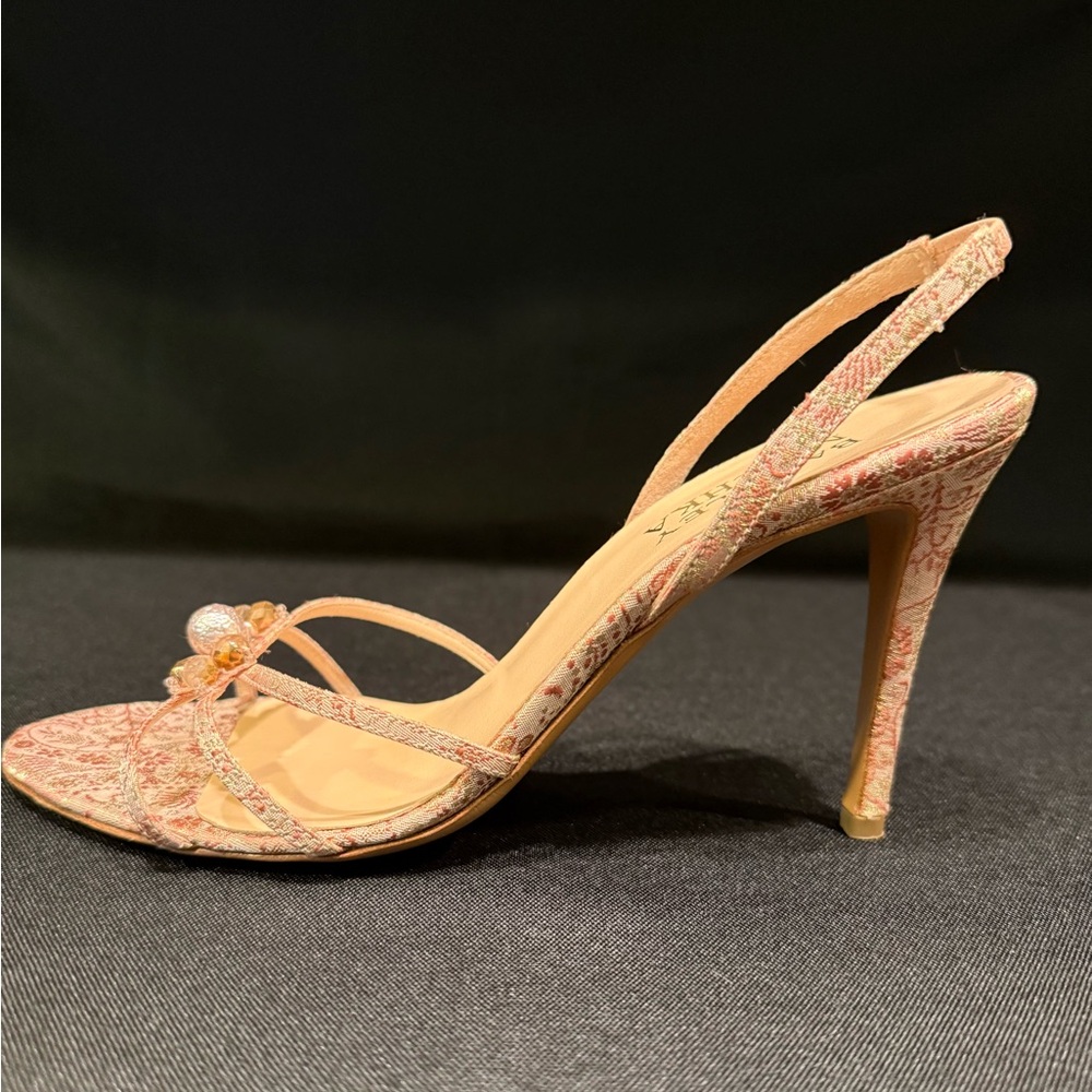 Badgley Mischka Pink Heels with Intricate Detailing - Picture 4 of 16
